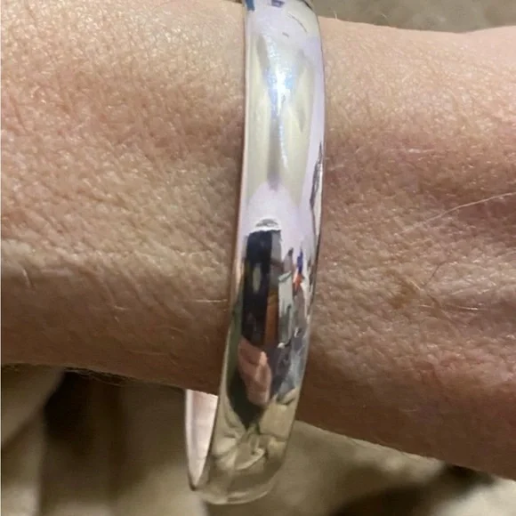 925 Sterling Silver Cuff Woman Bracelet Polishing Silver Bangle Bracelet - Picture 1 of 4